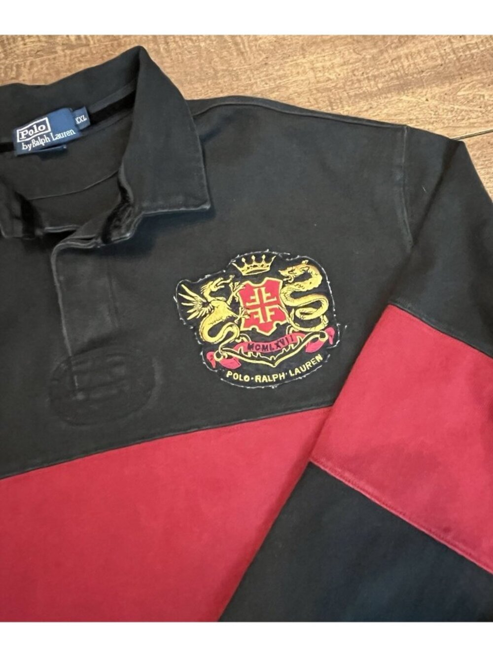 Polo Ralph Lauren Polo Rugby Royal Crest Dragon Stripe Men's XXL Collegiate Prep